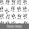 Panda parade Baumwolle