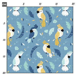 Parrots drea blau Baumwolle - Mamikes