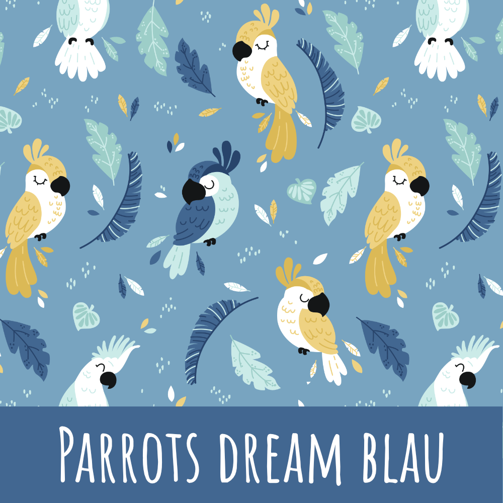 Parrots drea blau Baumwolle