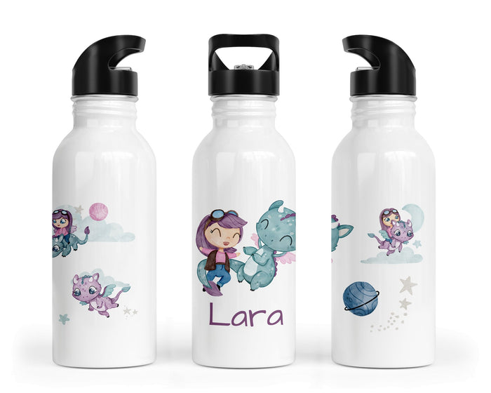 Personalisierte Edelstahl Trinkflasche 10. Drachenreiterin