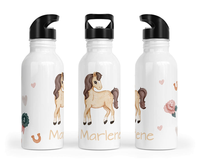 Personalisierte Edelstahl Trinkflasche 19.Pferd