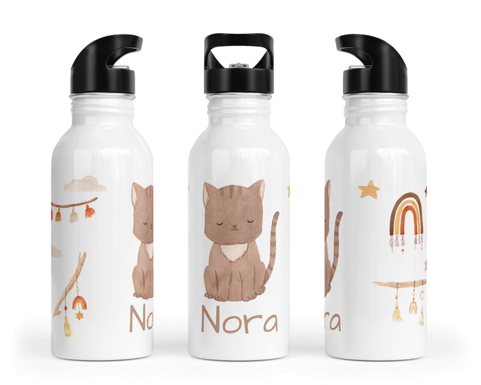 Personalisierte Edelstahl Trinkflasche 23.Katze