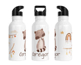 Personalisierte Edelstahl Trinkflasche 32.Waschbär - Mamikes