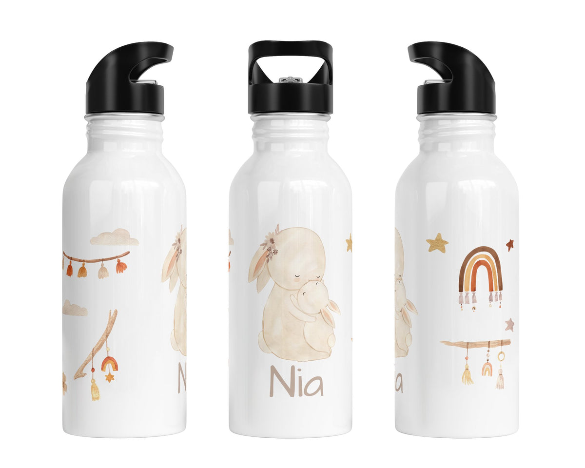 Personalisierte Edelstahl Trinkflasche 37.Hase