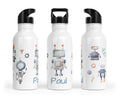 Personalisierte Edelstahl Trinkflasche 39.robo kids