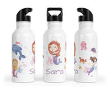 Personalisierte Edelstahl Trinkflasche 48.Meerjungfrau - Mamikes
