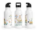 Personalisierte Edelstahl Trinkflasche 53.Tierbaustelle