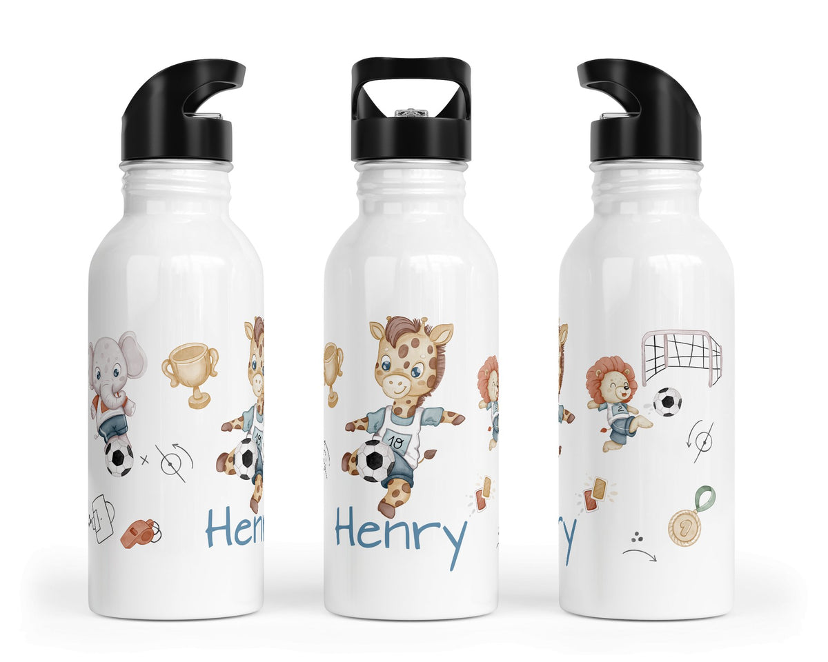 Personalisierte Edelstahl Trinkflasche 55.Fußballtiere