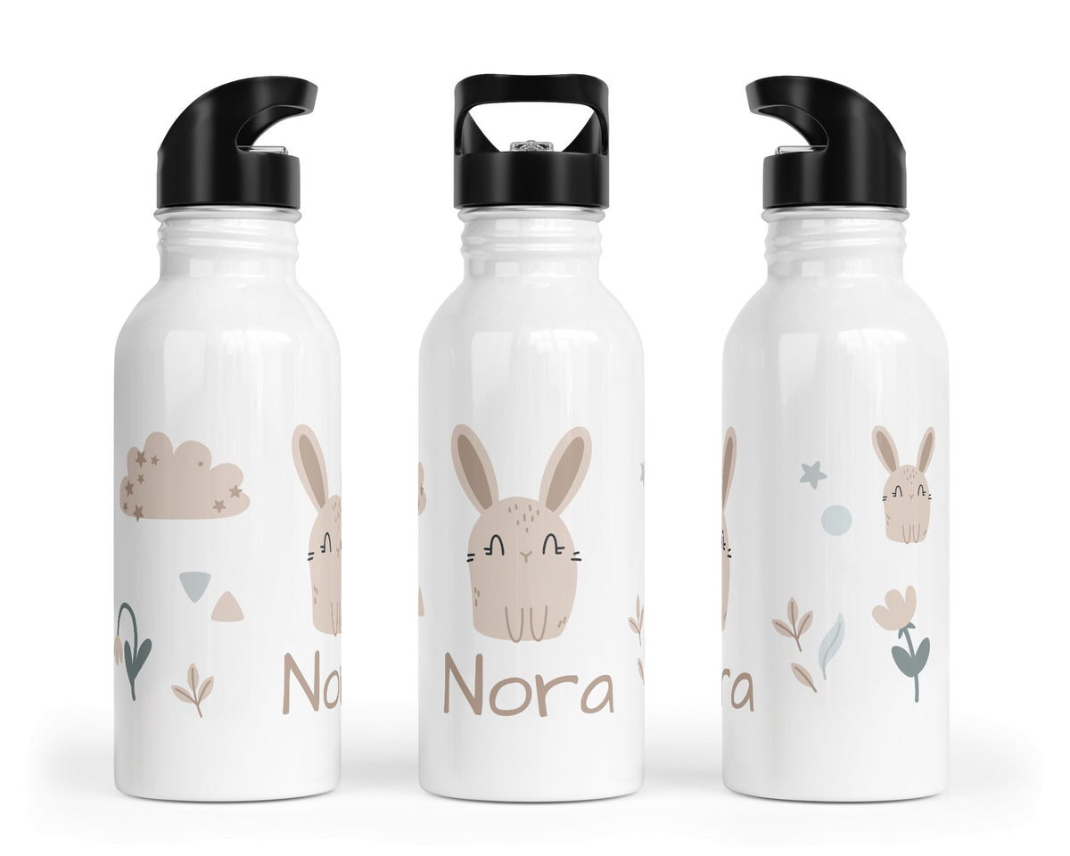 Personalisierte Edelstahl Trinkflasche 57.Hasen Garten