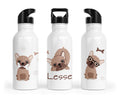 Personalisierte Edelstahl Trinkflasche 66. Hund