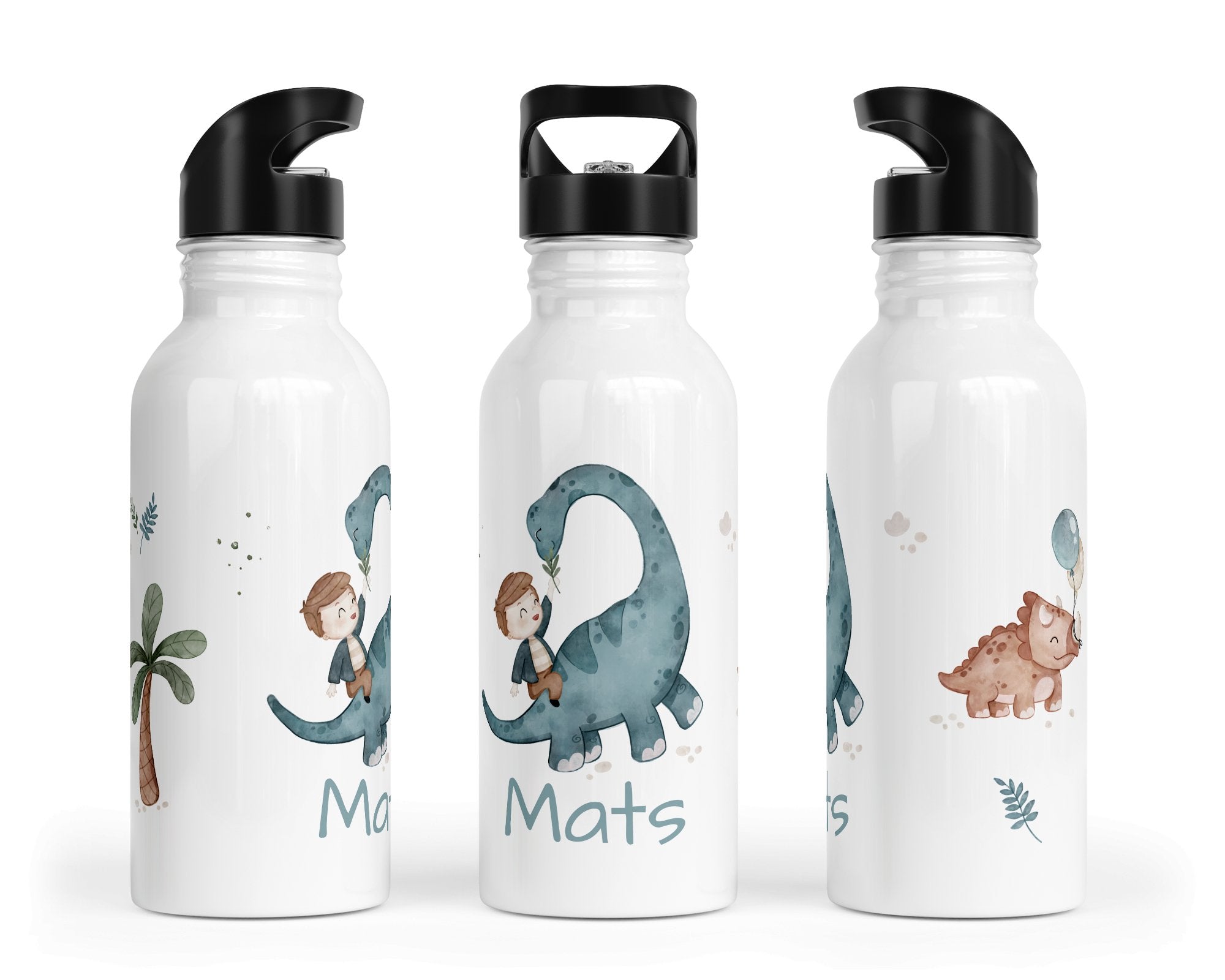 Personalisierte Edelstahl Trinkflasche 6.Dinoreiter - Mamikes