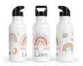 Personalisierte Edelstahl Trinkflasche 72.boho rainbow mint