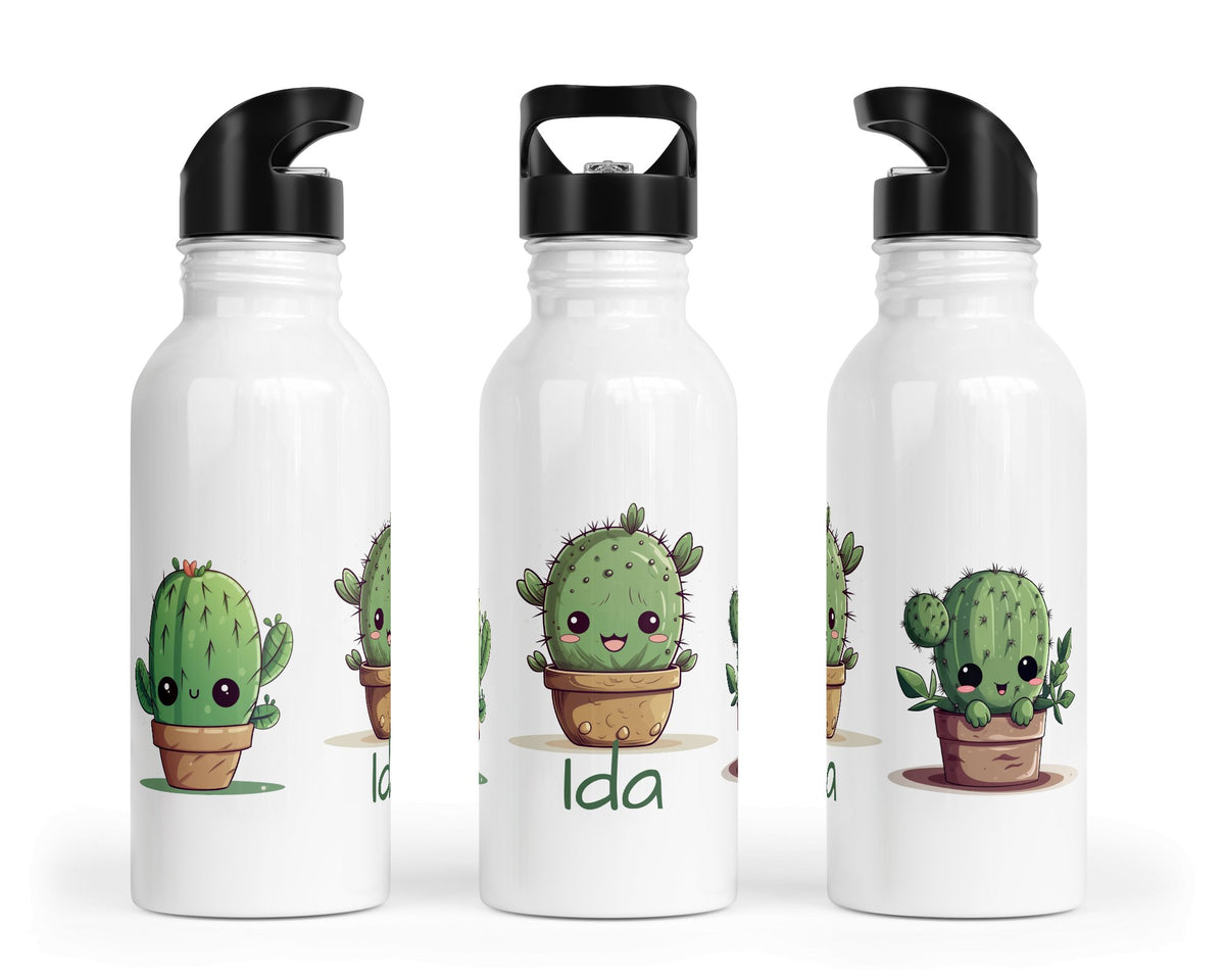 Personalisierte Edelstahl Trinkflasche 80.Kaktus