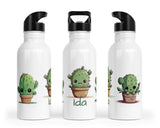 Personalisierte Edelstahl Trinkflasche 80.Kaktus - Mamikes