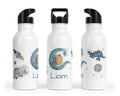 Personalisierte Edelstahl Trinkflasche 86.space dinos
