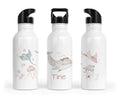 Personalisierte Edelstahl Trinkflasche 90. Blumen Wal