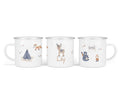 Personalisierte Emailletasse 11.woodland animals