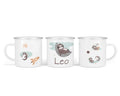 Personalisierte Emailletasse 12.spacy sloth