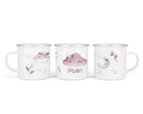 Personalisierte Emaille-Tasse ‚boho cloud' mit Namen von zwanzigzwo – 300 ml Kinderbecher
