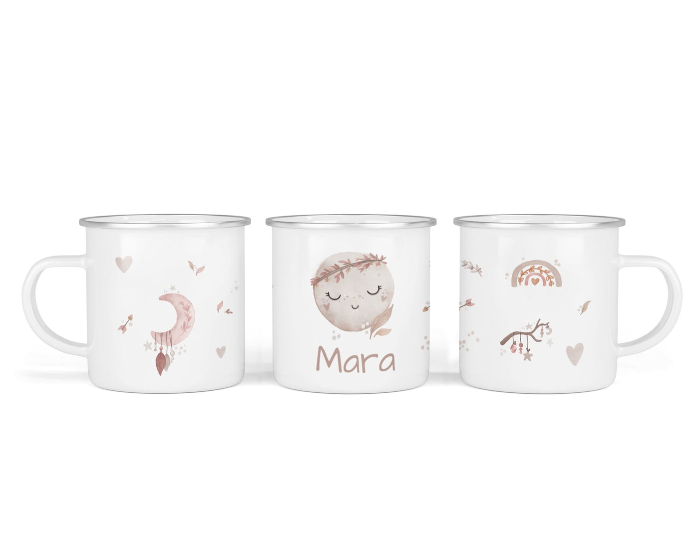 Personalisierte Emaille-Tasse ‚boho sky' mit Namen von zwanzigzwo – 300 ml Kinderbecher