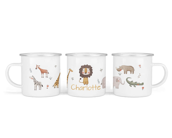 Personalisierte Emaille-Tasse ‚big 7' mit Namen von zwanzigzwo – 300 ml Kinderbecher
