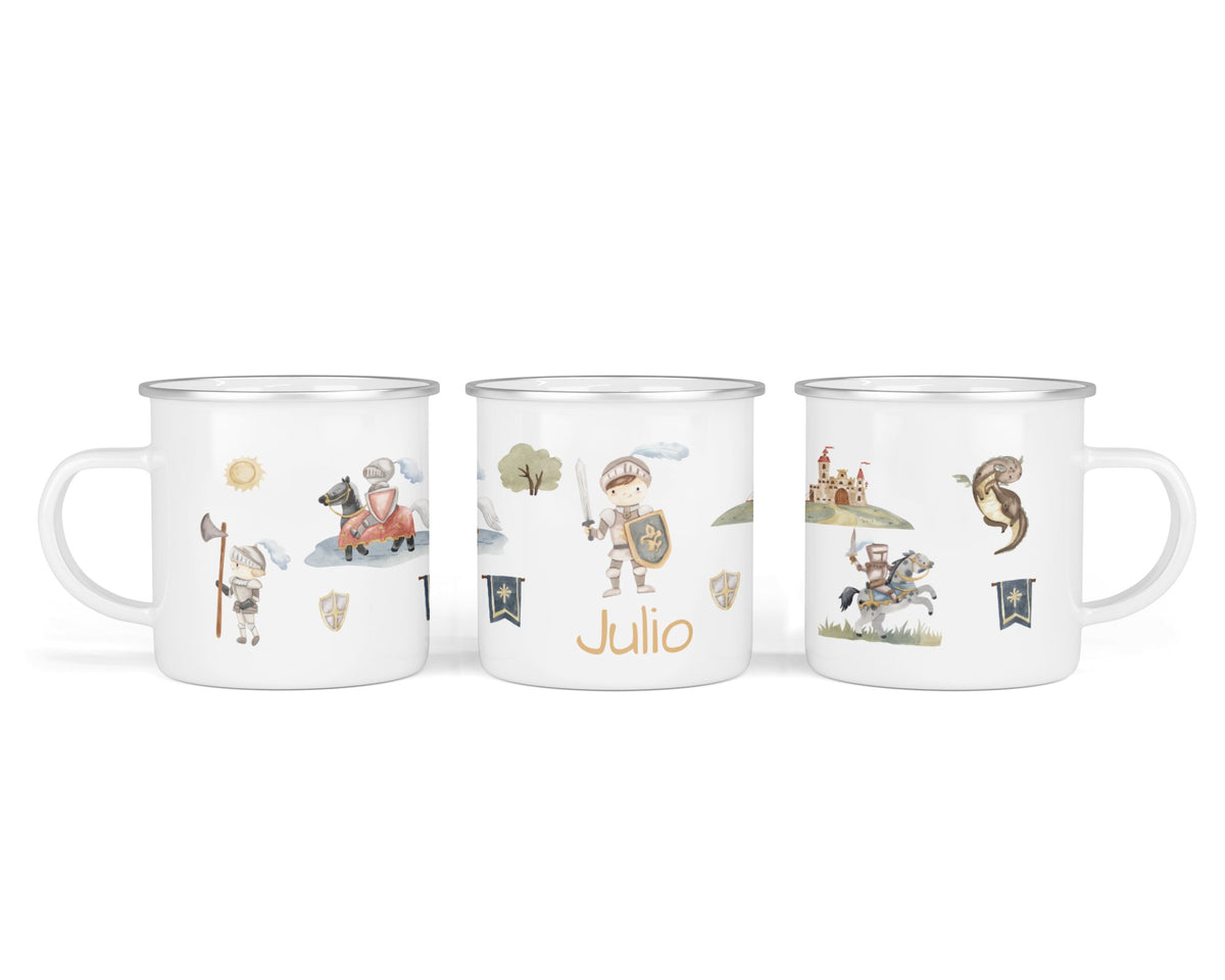 Personalisierte Emailletasse 50.Ritter