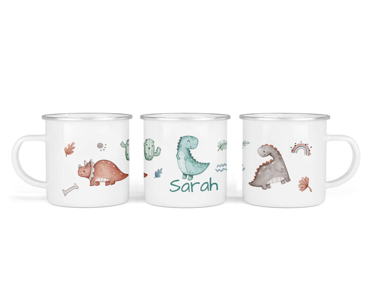 Personalisierte Emailletasse 64.Dinos