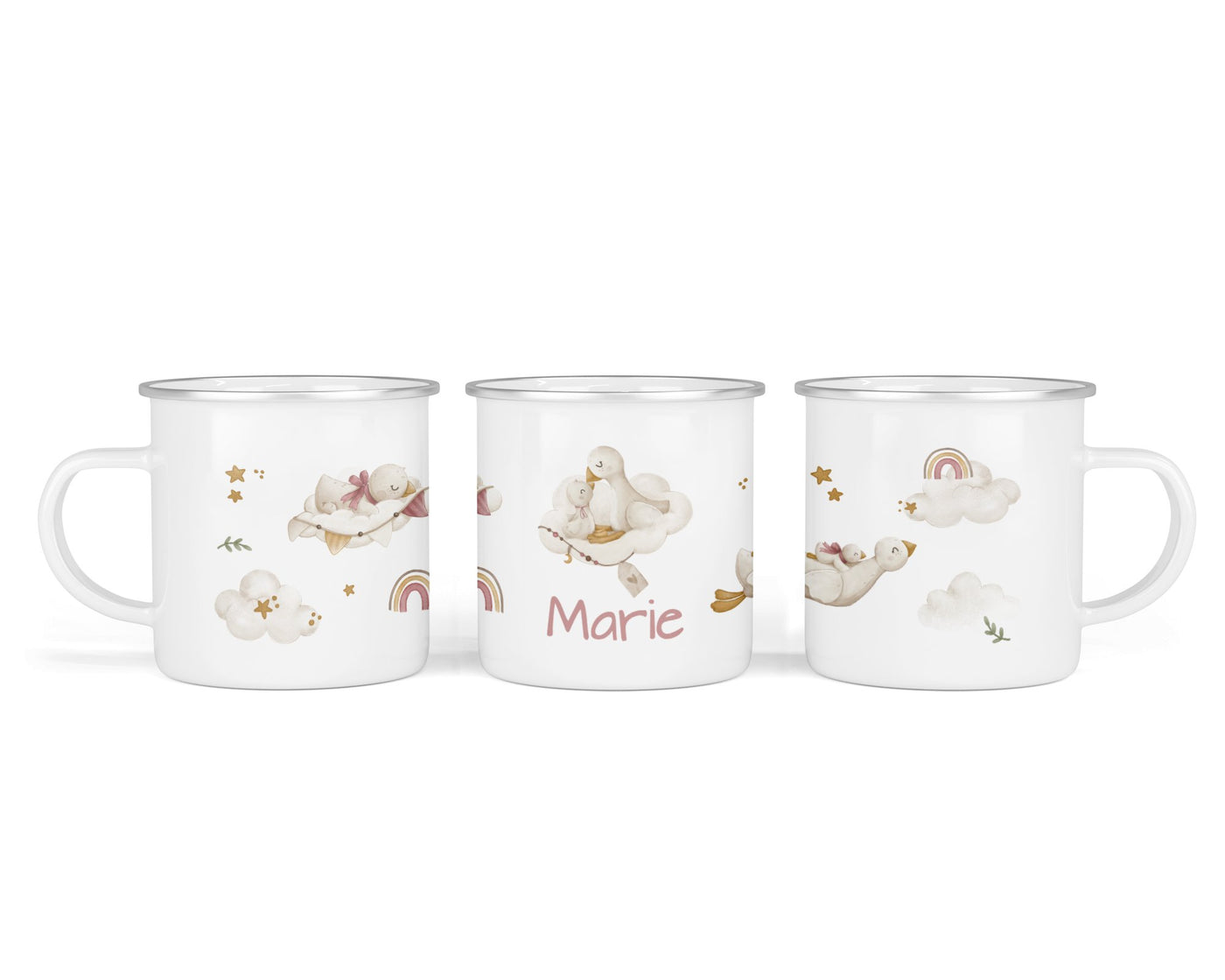 Personalisierte Emailletasse 77. Fluffy cuddle - Mamikes