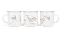Personalisierte Emailletasse 90. Blumen Wal