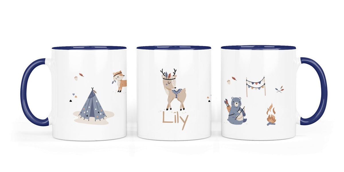 Personalisierte Keramiktasse (7 Farben) 11.woodland animals
