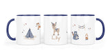 Personalisierte Keramiktasse (7 Farben) 11.woodland animals - Mamikes