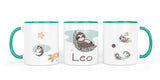 Personalisierte Keramiktasse (7 Farben) 12.spacy sloth - Mamikes