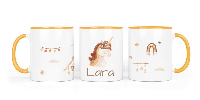Personalisierte Keramiktasse (7 Farben) 14.Einhorn