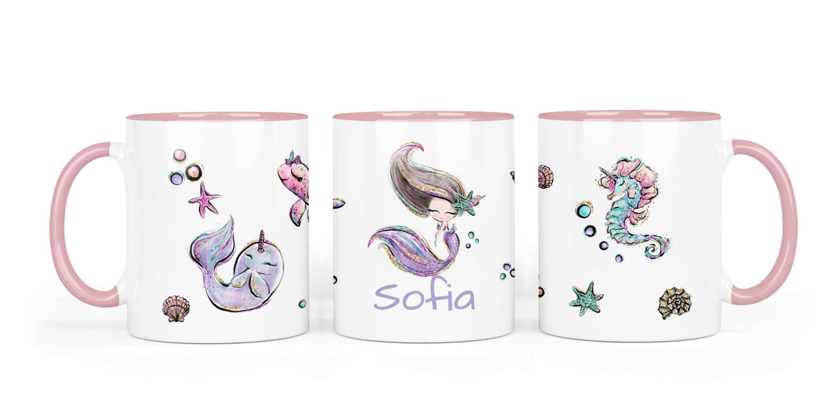 Personalisierte Keramiktasse (7 Farben) 15.mermaids