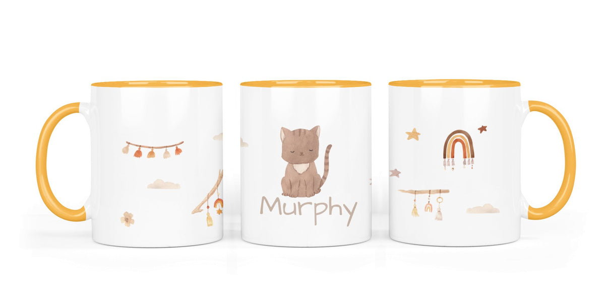Personalisierte Keramiktasse (7 Farben) 23.Katze