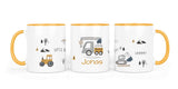 Personalisierte Keramiktasse (7 Farben) 25.Fahrzeuge - Mamikes