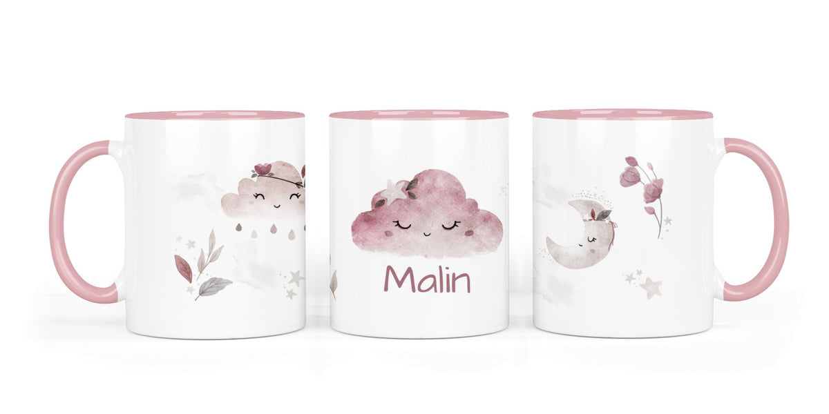 Personalisierte Keramiktasse (7 Farben) 29.boho cloud