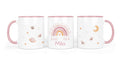 Personalisierte Keramiktasse (7 Farben) 3.boho rainbow rosa