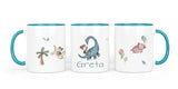 Personalisierte Keramiktasse (7 Farben) 43.Dinoreiterin - Mamikes