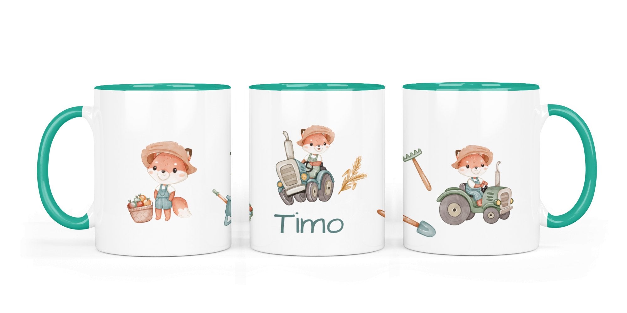 Personalisierte Keramiktasse (7 Farben) 44.Bauernhof - Mamikes