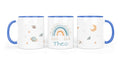 Personalisierte Keramiktasse (7 Farben) 4.boho rainbow blau