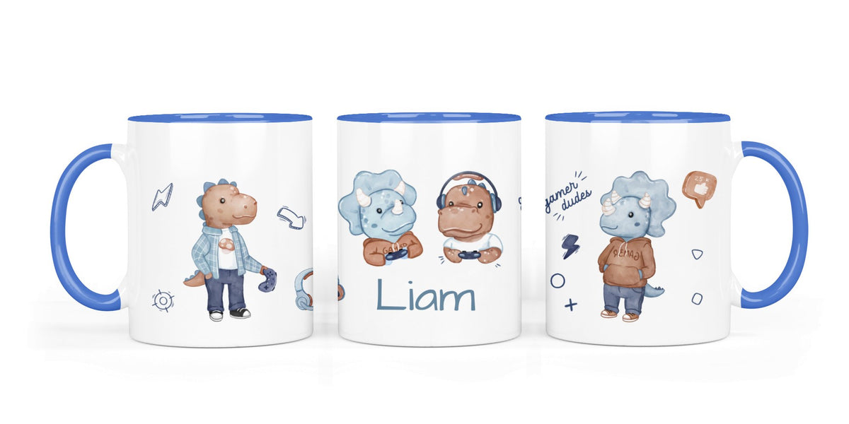 Personalisierte Keramiktasse (7 Farben) 63. Gamer Dudes