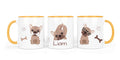 Personalisierte Keramiktasse (7 Farben) 66. Hund