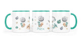 Personalisierte Keramiktasse (7 Farben) 74. Dino Moon - Mamikes