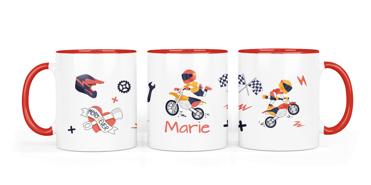 Personalisierte Keramiktasse (7 Farben) 78. Motorrad