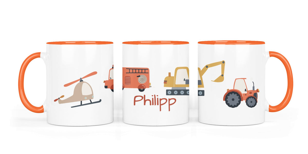 Personalisierte Keramiktasse (7 Farben) 83. Fahrzeuge 2
