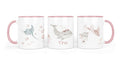 Personalisierte Keramiktasse (7 Farben) 90. Blumen Wal