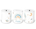Personalisierte Spardose 4.boho rainbow blau
