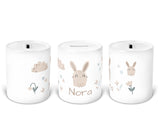 Personalisierte Spardose 57.Hasen Garten - Mamikes