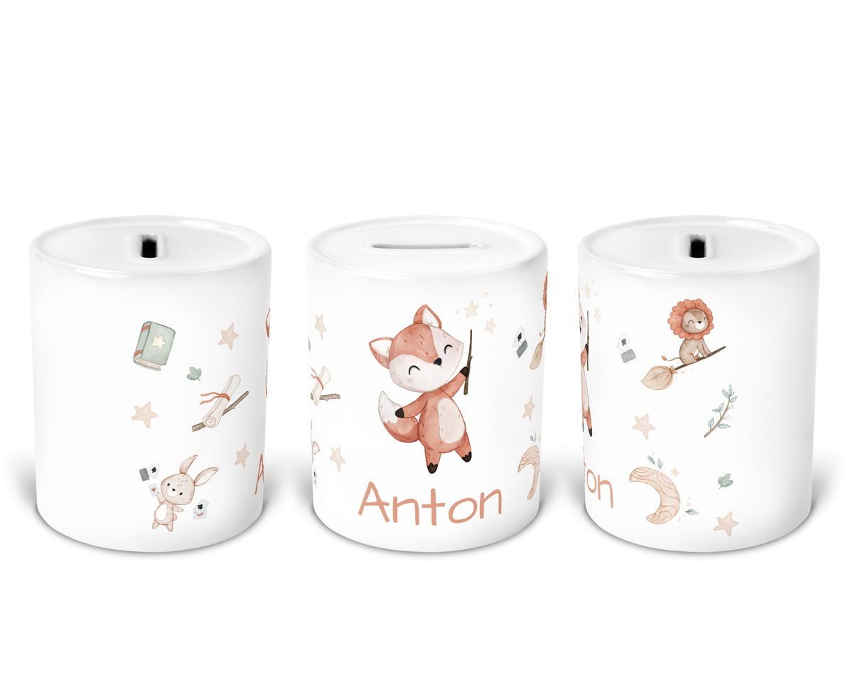 Personalisierte Spardose 5.magic woodland